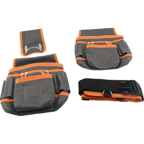 GARRYFIZH Ceinture porte-outils avec bretelles, 18 poches, tour de taille ajustable de 81 à 178 cm, pochette magnétique pour charpentier et électricien (1/3)