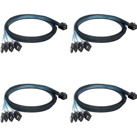 4X Cable Interne SAS Vers , SFF-8643 Vers Avant Rupture Compatible avec le Disque Dur Du Contrleur (3,3 Pi)