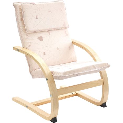 Fauteuil pour Enfants, fabriqué à partir de placage de Bouleau Naturel, Peut Supporter Jusqu'à 30 kg, Petit, Rose Clair (1/5)