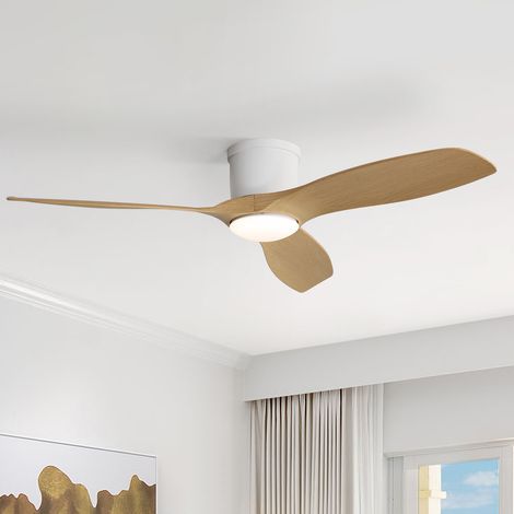 Ventilatore da soffitto piatto 132 cm ABS bianco LED 18 W con telecomando - CHICFURN (1/5)