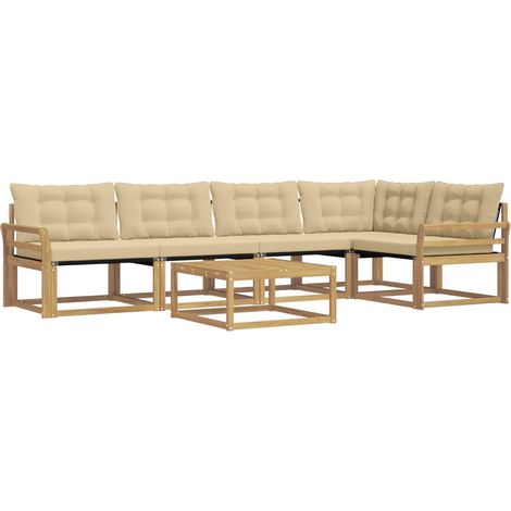 Conjunto de sofás de exterior 6 pcs y Beige 79 x 79 x 37 cm vidaXL (1/5)