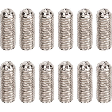 Set mit 12 Metall-Sattelhöhenverstellschrauben, E-Gitarren-Stimmset, Stegteile, Zubehör, silber (1/5)
