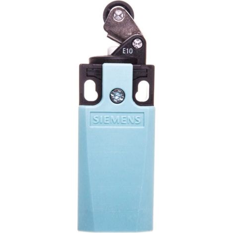 Finecorsa 1NO 1NC a scatto integrato in plastica, leva da 31 mm con rullo da 13 mm, grado di protezione IP67, codice 3SE5232-0HE10.