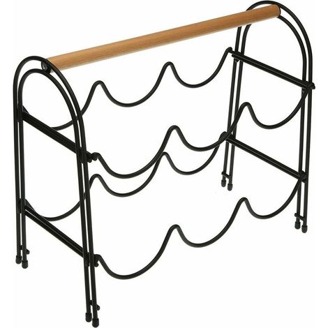 BOTELLERO METAL MADERA 14x27,5x32,7 CM (1/2)