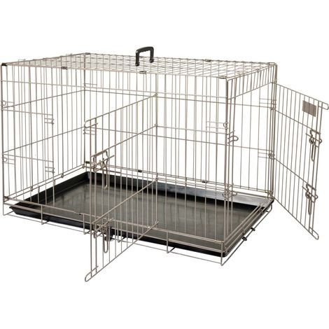 FLAMINGO Transportkäfig Ebo 92 x 56 x 64 cm Braun-Metallic 517582 (1/2)
