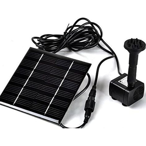 Pompe à eau solaire - pour fontaines de jardin, piscines, aquariums, bassins à poissons - 1 unité, noire (1/4)