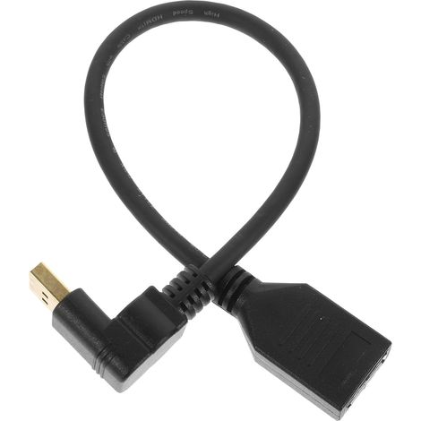 Câble D’extension Vidéo 1.2 Mâle vers Femelle, 4k, Coudé à 90°, Connexion Facile pour Moniteur et Ordinateur, Noir (1/5)