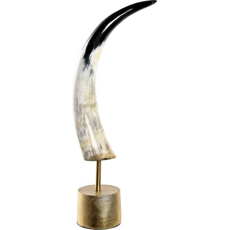 Sculpture touche d'élégance grise dorée pour intérieur - Gris clair nuancé avec accents dorés