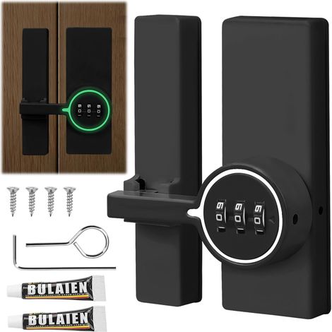 Lock with password lock, zinc alloy, 180° rotating mechanical combination lock, anti-theft door latch for shed doors, garage doors, cabinets, illuminated