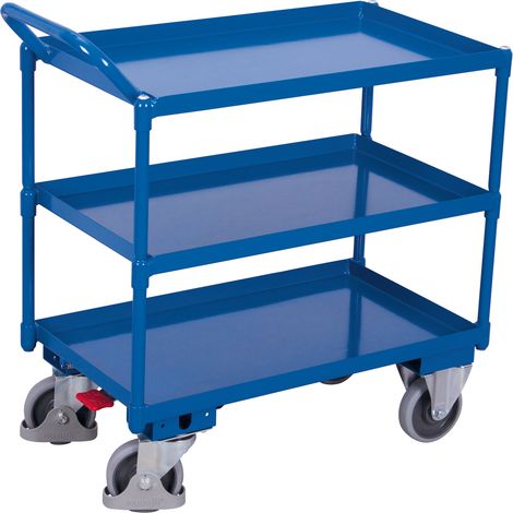 VARIOfit Tischwagen mit 3 Ladeflächen 995 x 695 mm Schiebegriff nach oben gerichtet