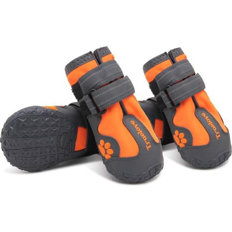 Truelove Bottes imperméables pour chien avec sangles réfléchissantes pour protéger les pattes des chiens de petite, moyenne et grande taille