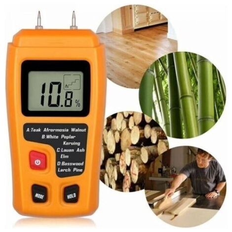Testeur d'humidité du bois portable testeur d'humidité LCD pour détecteur d'humidité du bois pour la mesure de l'humidité du papier de bois de chauffage (1/3)