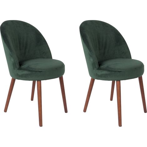 Lot de 2 chaises 51x59x85,5 en velours vert - BARBARA (1/5)