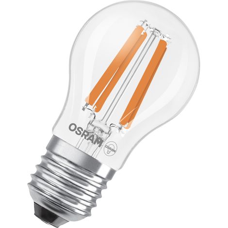 OSRAM en forme de mini bouclassique, avec filament LED décoratif, classe d'efficacité énergétique A, E27, 1,2 W, 255 lm, 4000 K, blanc froid. Sans échauffement, 100% d'éclairage immédiat.