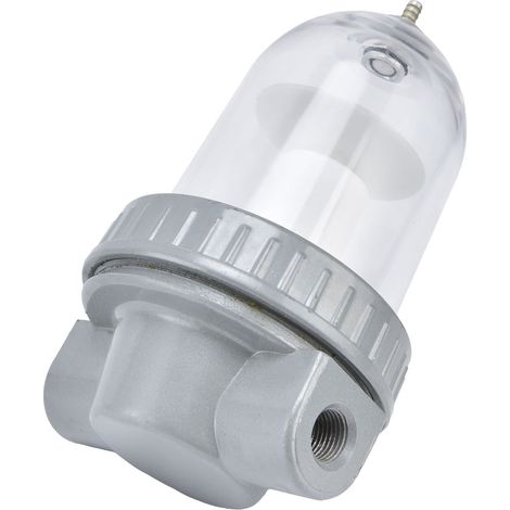 Filtre à air compresseur en alliage aluminium et polycarbonate, mini filtre air comprimé anti éclaboussures anti poussière QSL‑10 G3/8 (1/5)