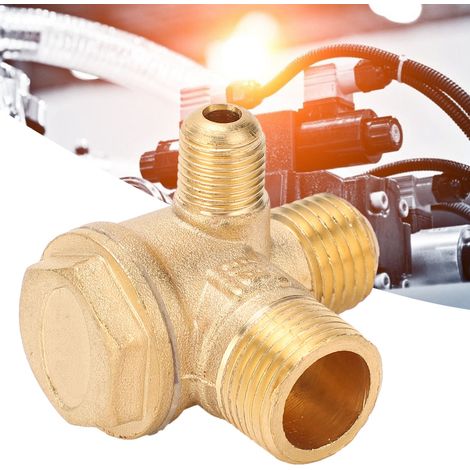 Clapet Anti-Retour en Laiton pour Compresseur d'Air, Raccord Fileté 1/2x3/8x10, Pièce Détachée Pompe