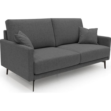 Saturno modernes Sofa aus weichem wasserfestem Stoff T03 140 cm anthrazit