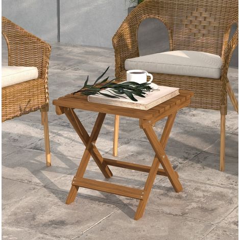 table salon table appoint pliable 45x45 bois teck OKMYHOME (1/4)
