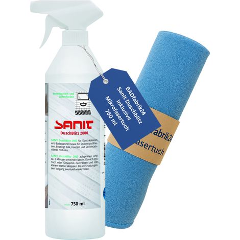 BADfabrik24 Duschblitz Reinigungsset, Duschblitz Handsprayflasche inklusive Mikrofasertuch (1/3)