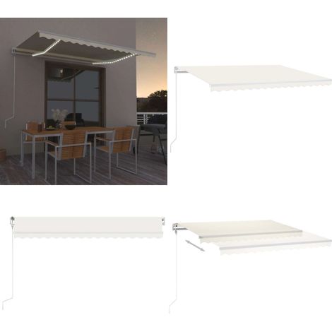 Automatische Markise mit LED & Windsensor 450x300 cm Creme - Outdoor-Markise - Gelenkarm-Markise - Elektrische Markise - Markise Mit LEDs - Wind Sensor - Home & Living (1/5)