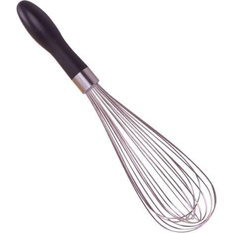 10-Zoll-Ballonrührer mit weichem schwarzen Griff und 10 Edelstahldrähten (25 cm), komfortabler Handmixer für Eier, Schlagsahne-Teig und Saucen zum selbstgemachten Backen (1/5)