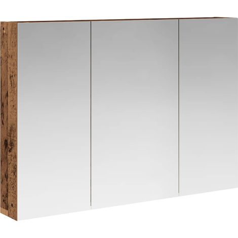 Maison Exclusive - Badezimmerspiegelschrank mit Regal Altholz 100