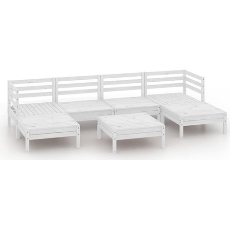 Maison Exclusive - Set Salotto da Giardino 7 pz in Legno Massello di Pino Bianco (1/5)