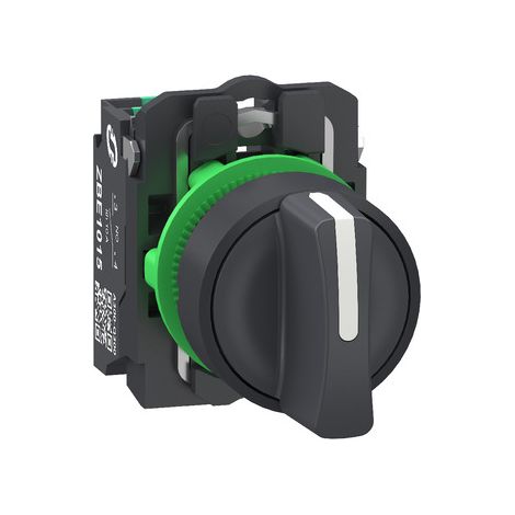 Selettore rotativo 22mm 3 posizioni mantenuto 2NA morsetti Push-In - XB5AD335
