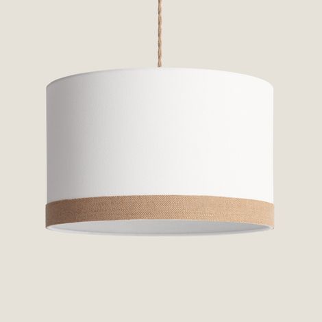 Lampada a Sospensione Tessuto Leya Natural Bianco (1/5)