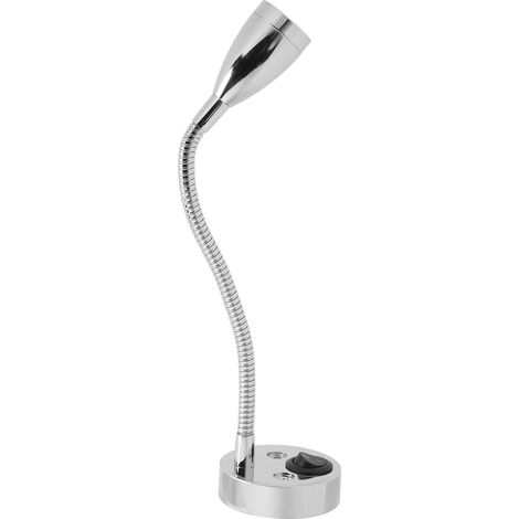Lampe de chevet LED pour camping-car, rotative à 360°, avec col de cygne flexible, compatible avec les moteurs 12 V à 24 V CC, pour bateaux, camping, camions et voitures. Finition chromée. (1/5)