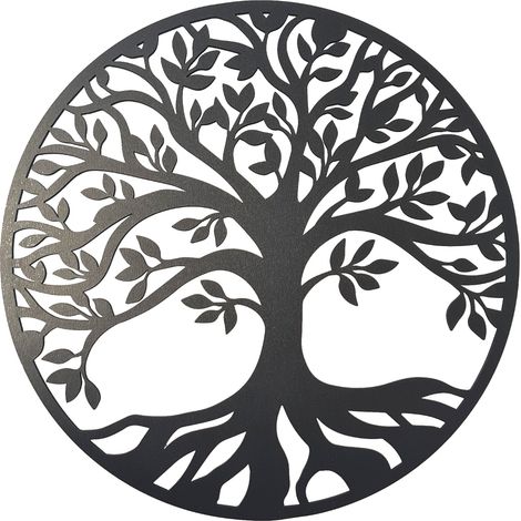 Décoration murale arbre de vie noir 25 cm (1/2)