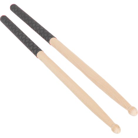 Baguettes de batterie 5A pour adultes, enfants et débutants, embouts en bois d'érable, poignée antidérapante en caoutchouc, motif écailles de poisson noir. (1/5)