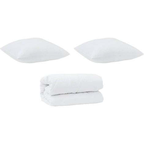 Couette avec Oreillers avec oreiller 3 pcs,Duvet Blanc Microfibre CFW45921 (1/5)
