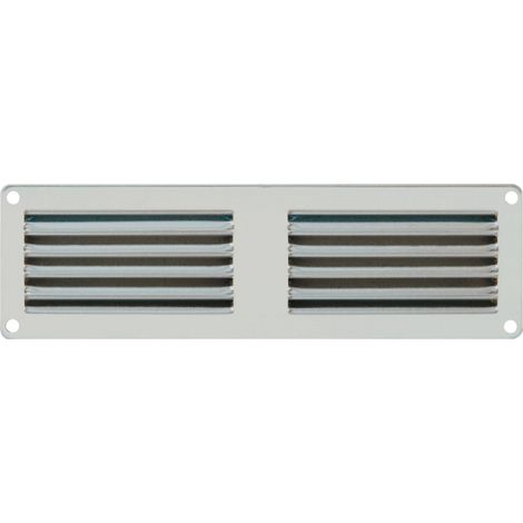Grille ventilation métal 200x60mm avec moustiquaire - Couleur aluminium (1/2)