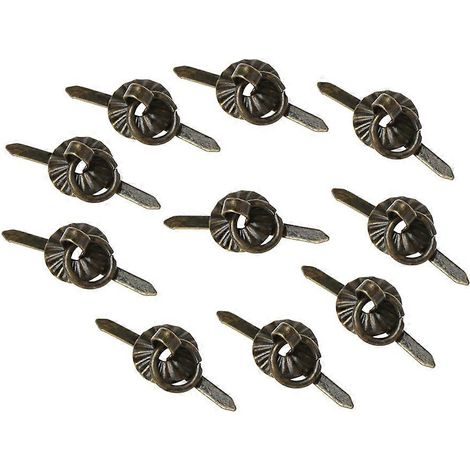 10 poignées annulaires en bronze vert, boutons et tirettes pour tiroirs/armoires/tables, pour meubles. (1/5)