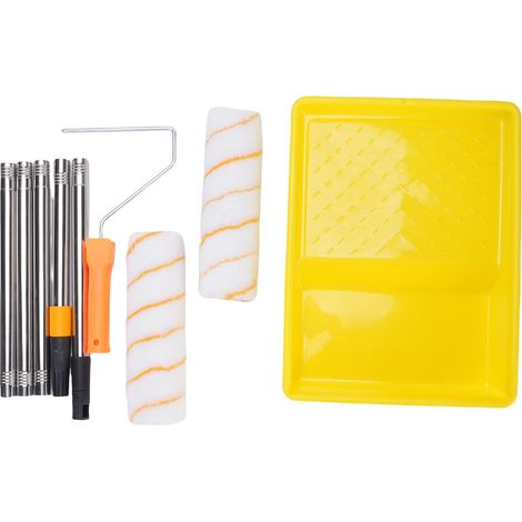 Kit de rouleau à peinture multifonction avec manche extensible détachable en acier inoxydable de 1,2 m pour murs et plafonds (1/5)