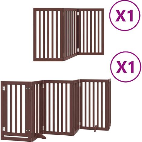 Maison Exclusive - Cancello Cani Porta Pieghevole Marrone 9 Pannelli 450cm Pioppo