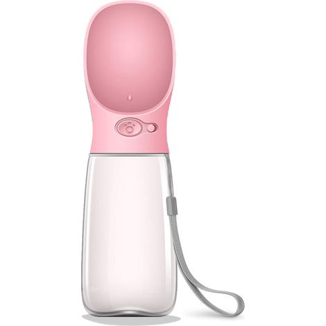 Bouteille d'eau pour chien, étanche avec distributeur d'eau, adaptée aux promenades en plein air des animaux de compagnie (rose, 550 ml) (1/2)