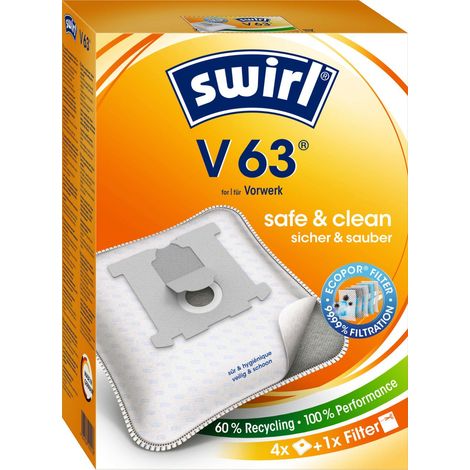 Swirl V 63 EcoPor Staubsaugerbeutel 4 Staubbeutel + 1 Filter Staubsaugerbeutel (1/3)