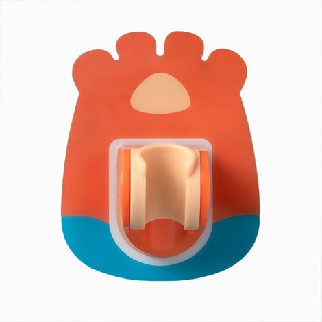 Wasserdichter Duschkopfhalter – mit festem Sockel – mit Haken – orange – Badezimmer