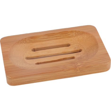 Jabonera, Madera de roble rojo, Resistente al agua, Diseño con drenaje, Baño (1/5)