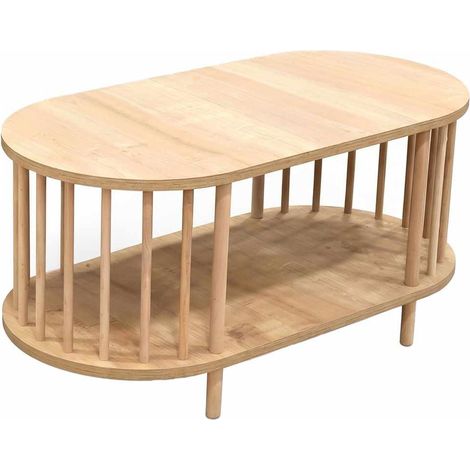 Table basse en bois "Peka-0111" - 90 x 45 x 43 cm - Chêne Saphir (1/4)