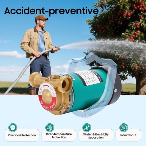 Pompe à eau automatique 120 W 230 V Pompe à eau autoamorçante haute pression Pompe à eau chaude Pompe centrifuge Booster - 25 l/min - 1,5 bar - 2860 tr/min (1/5)