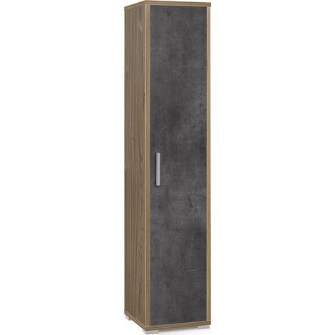 Armadio 1 Anta 39x182x41 cm Noce Stelvio/Ossido Nero (1/3)