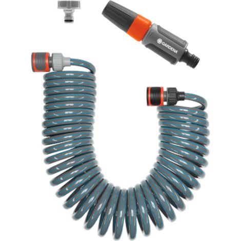 Gardena 4648-26 Spiralschlauch 15m komplett mit Beschlägen und Gießlanze