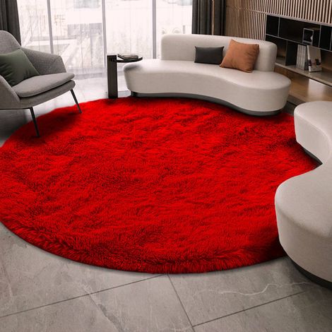 Tappeto rotondo Shaggy Strado 100x100 BloodyRed (rosso chiaro) (1/5)