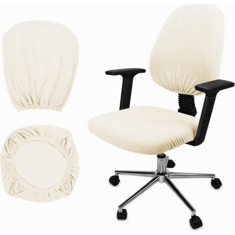 Housse de chaise - Beige - Élasthanne - Lavable - Douce et stretch (1/3)