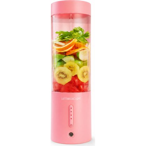 Blender Portable Électrique Rechargeable USB, Gobelet pour Jus et Smoothies, Rose (1/5)