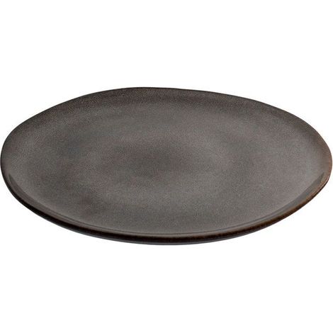 Selma assiette à dîner céramique set de 4 gris, marron.