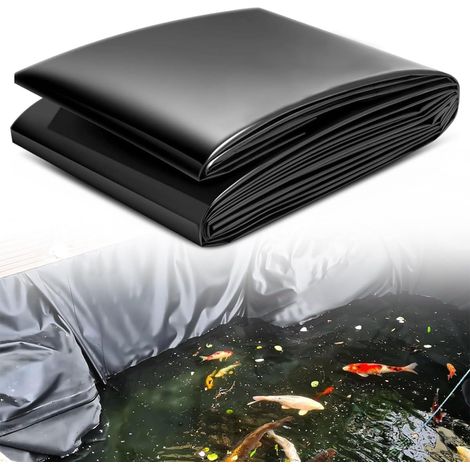 2 x 2 m Bache pour Bassin en PE, Bâche Bassin Extérieur 0.2mm Epaisseur  Robuste Noire Liner, Durable Bâches Souples pour Poisson, Imperméable Bache pour Jardin, Cascades, Bassins D'agrément (1/5)